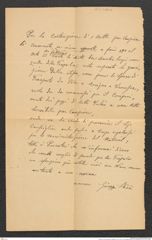 Nachlass Franz Steindachner, Beilage (zu Inv.Nr. 351.01) von Giuseppe Sbisá an Franz Steindachner, Inv.Nr. 351.02, Seite 1
